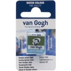 Farba akwarelowa w kostce - Van Gogh - 644 Hooker Green Light