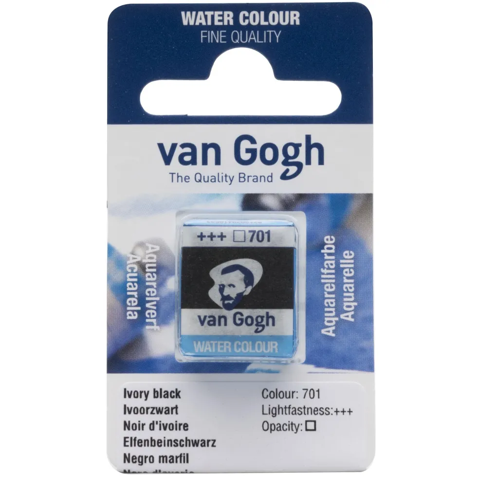 Farba akwarelowa w kostce - Van Gogh - 701 Ivory Black