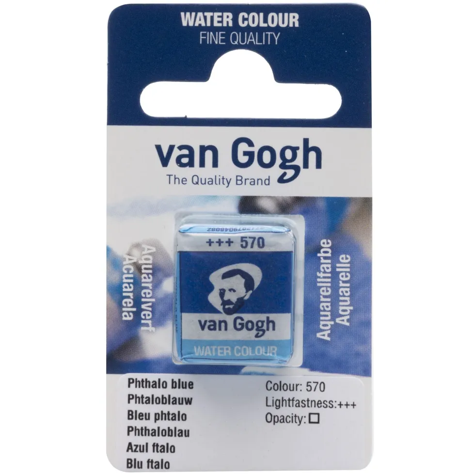 Farba akwarelowa w kostce - Van Gogh - 570 Phthalo Blue
