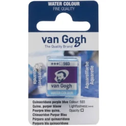 Farba akwarelowa w kostce - Van Gogh - 593 Quinacridone Purple Blue