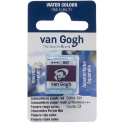 Farba akwarelowa w kostce - Van Gogh - 592 Quinacridone Purple Red