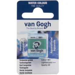 Farba akwarelowa w kostce - Van Gogh - 661 Turquoise Green