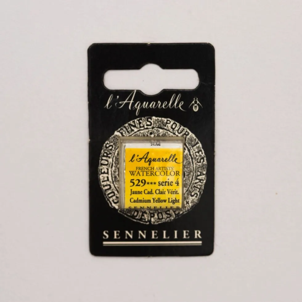 Farba akwarelowa w półkostce l’Aquarelle - Sennelier - 529 Cadmium Yellow Light