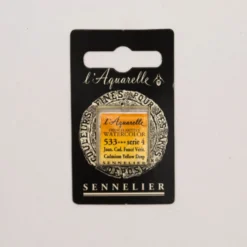 Farba akwarelowa w półkostce l’Aquarelle - Sennelier - 533 Cadmium Yellow Deep