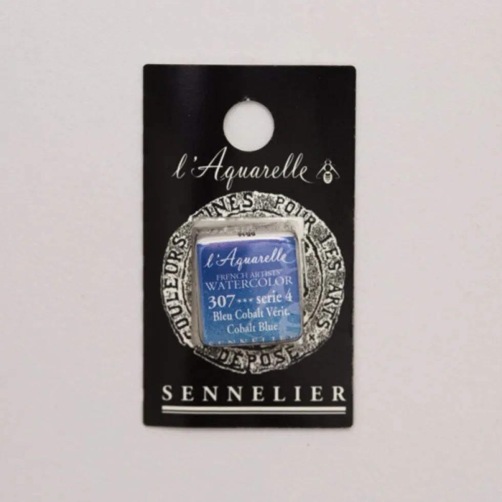 Farba akwarelowa w półkostce l’Aquarelle - Sennelier - 307 Cobalt Blue