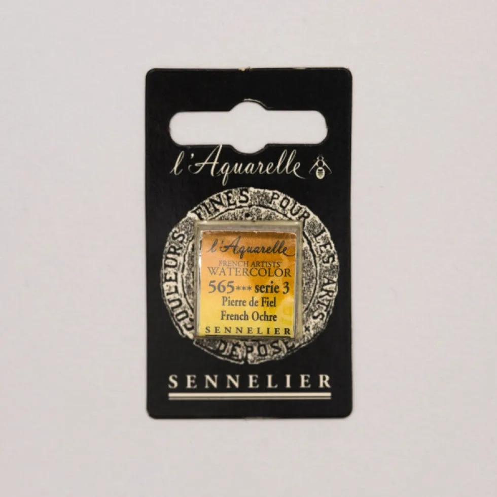 Farba akwarelowa w półkostce l’Aquarelle - Sennelier - 565 French Ochre