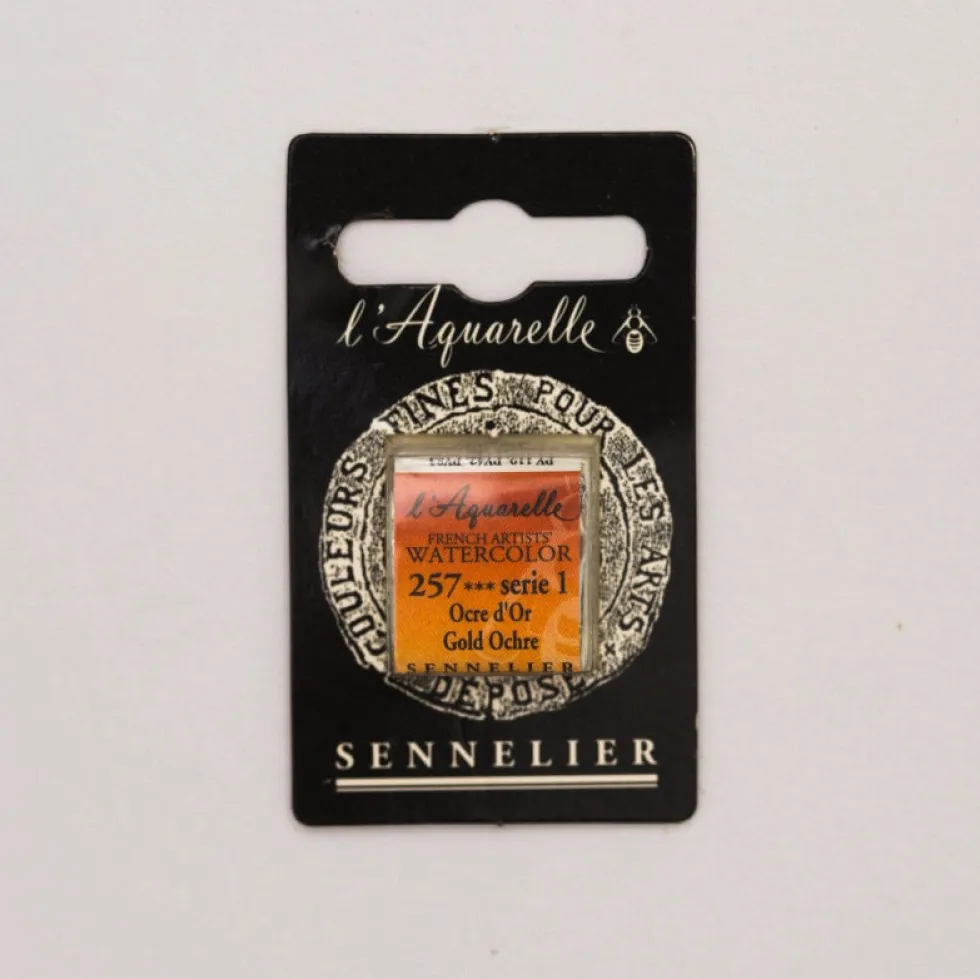Farba akwarelowa w półkostce l’Aquarelle - Sennelier - 257 Gold Ochre