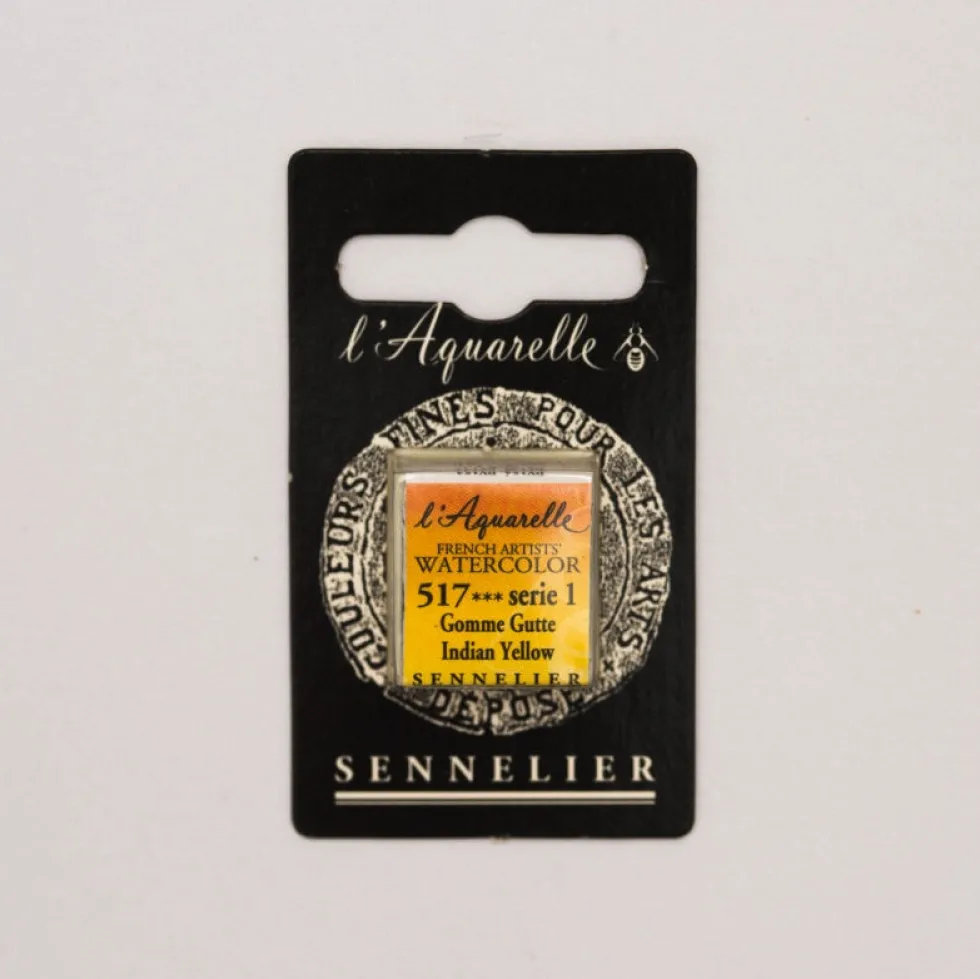Farba akwarelowa w półkostce l’Aquarelle - Sennelier - 517 Indian Yellow