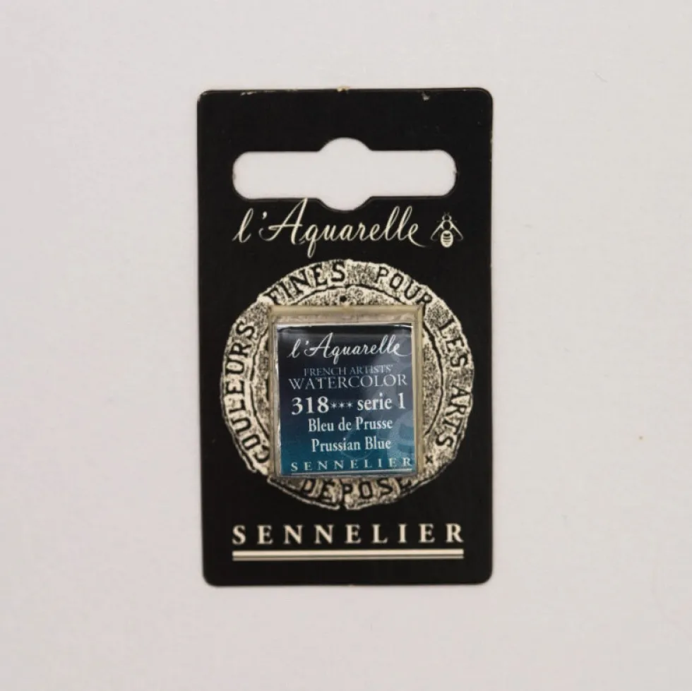 Farba akwarelowa w półkostce l’Aquarelle - Sennelier - 318 Prussian Blue
