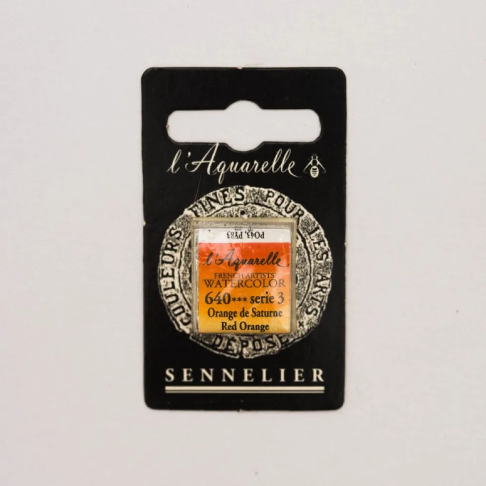 Farba akwarelowa w półkostce l’Aquarelle - Sennelier - 640 Red Orange