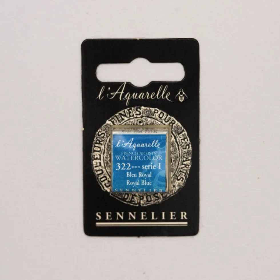 Farba akwarelowa w półkostce l’Aquarelle - Sennelier - 322 Royal Blue