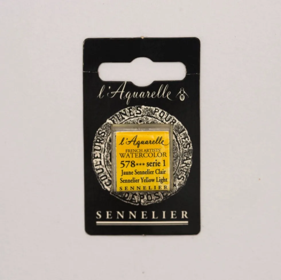 Farba akwarelowa w półkostce l’Aquarelle - Sennelier - 578 Sennelier Yellow Light