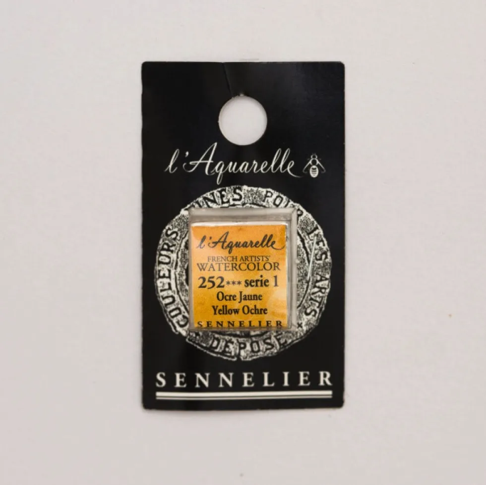 Farba akwarelowa w półkostce l’Aquarelle - Sennelier - 252 Yellow Ochre