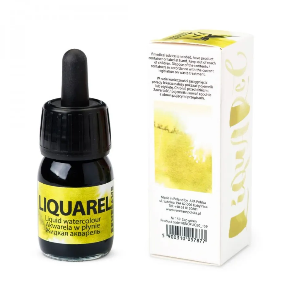 Farba akwarelowa w płynie Liquarel - Renesans - Sap Green 30 ml