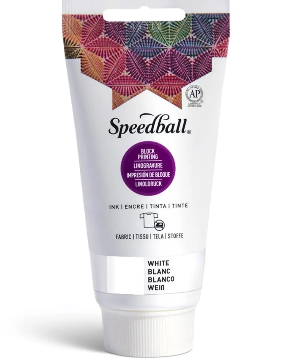 Farba do linorytu Block Printing Ink - Speedball - White 75 ml