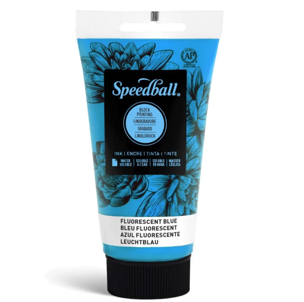 Farba do linorytu Water-Soluble Ink - Speedball - Fluo Blue 75 ml