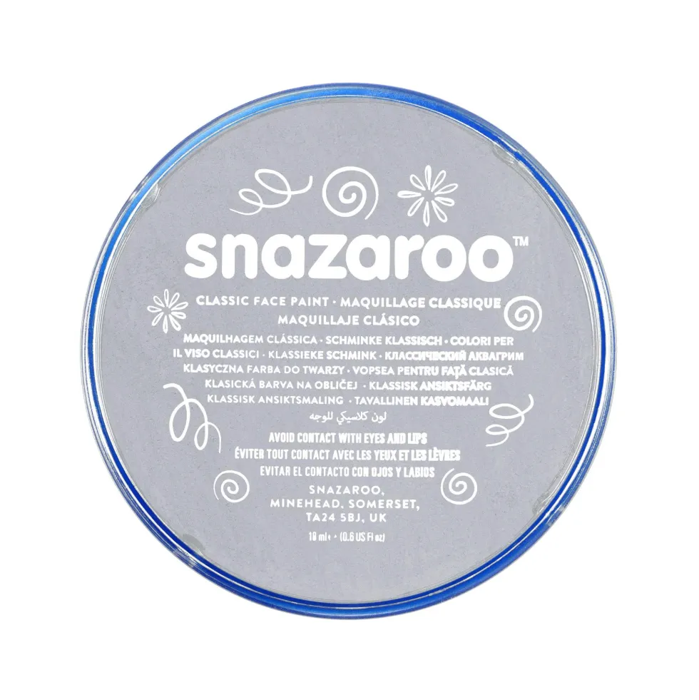 Farba do malowania twarzy - Snazaroo - Light Grey, 18 ml