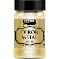 Farba do mebli Dekor Metal - Pentart - złota, 100 ml
