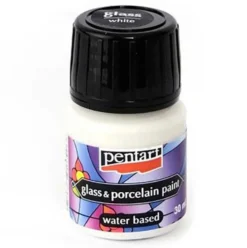 Farba do porcelany i szkła - Pentart - biała, 30 ml