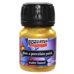 Farba do porcelany i szkła - Pentart - złota, 30 ml