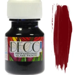 Farba do szkła witrażowa Deco - Renesans - bordowa, 30 ml