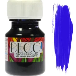 Farba do szkła witrażowa Deco - Renesans - niebieska, 30 ml