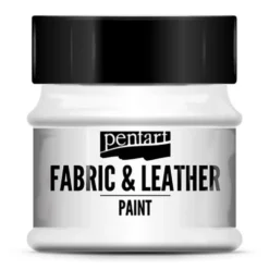 Farba do tkanin i skór - Pentart - biała, 50 ml