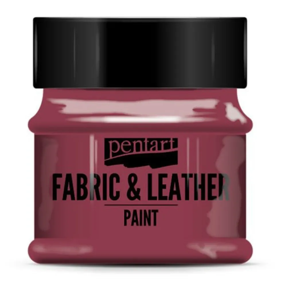 Farba do tkanin i skór - Pentart - bordowa, 50 ml