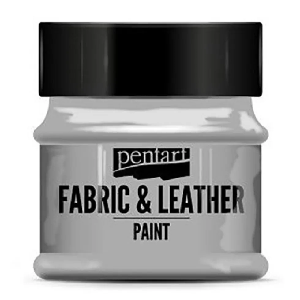 Farba do tkanin i skór - Pentart - brokatowe srebro, 50 ml