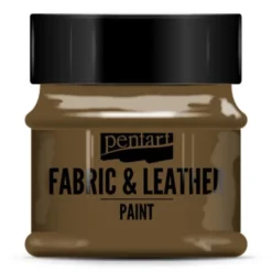 Farba do tkanin i skór - Pentart - ciemnobrązowa, 50 ml
