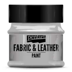 Farba do tkanin i skór - Pentart - srebrna, 50 ml