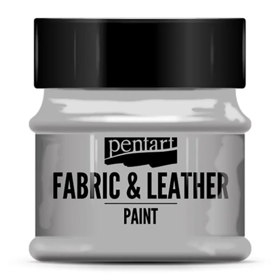 Farba do tkanin i skór - Pentart - srebrna, 50 ml