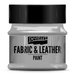 Farba do tkanin i skór - Pentart - szara, 50 ml