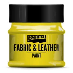 Farba do tkanin i skór - Pentart - żółta, 50 ml