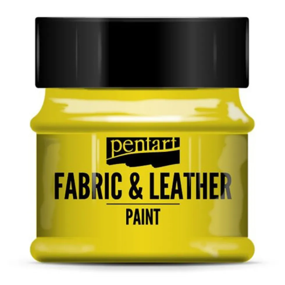 Farba do tkanin i skór - Pentart - żółta, 50 ml