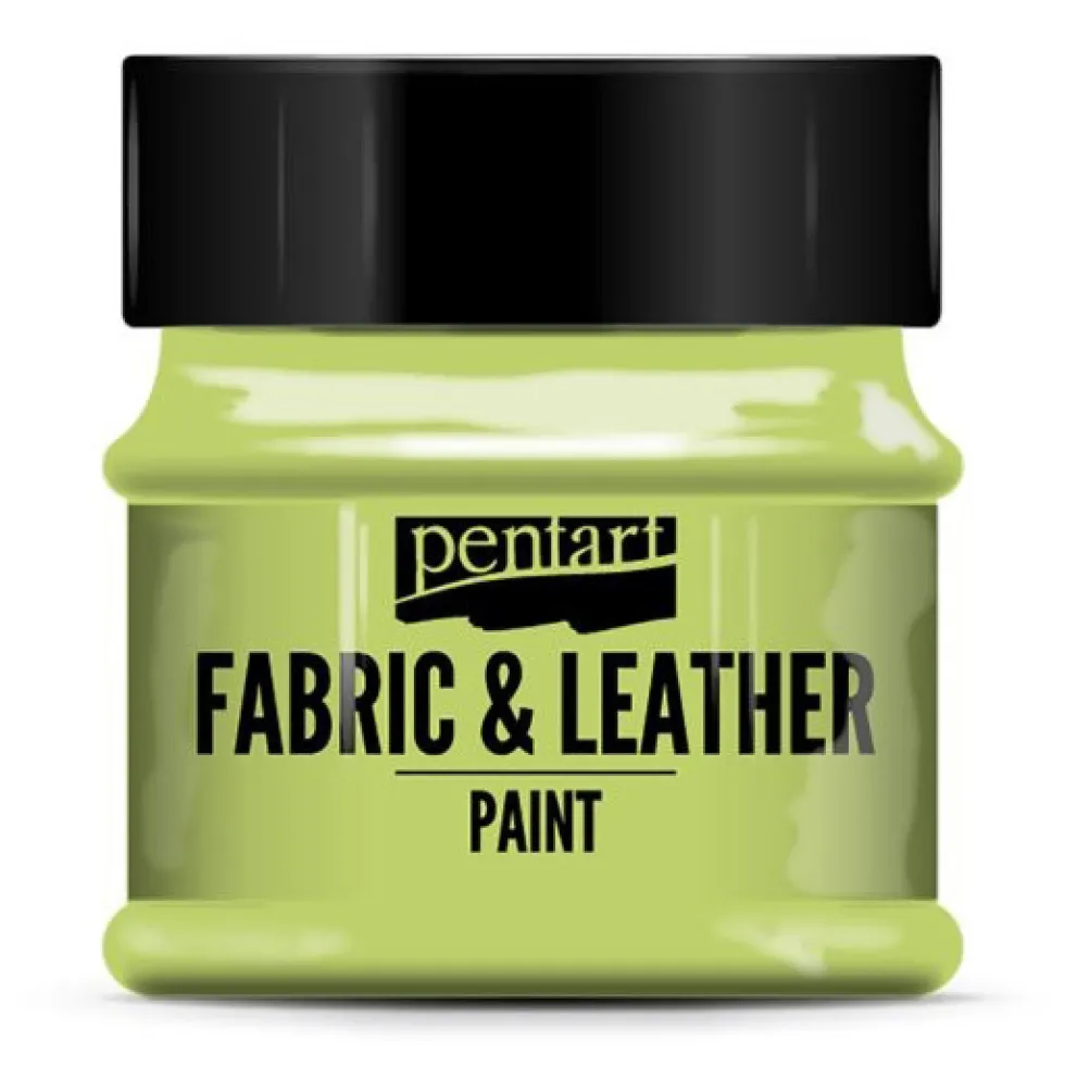 Farba do tkanin i skór - Pentart - zielona limonka, 50 ml