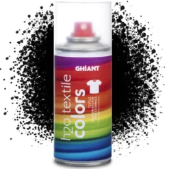 Farba do tkanin w sprayu H2O Textile Colors - Ghiant - czarna, 150 ml