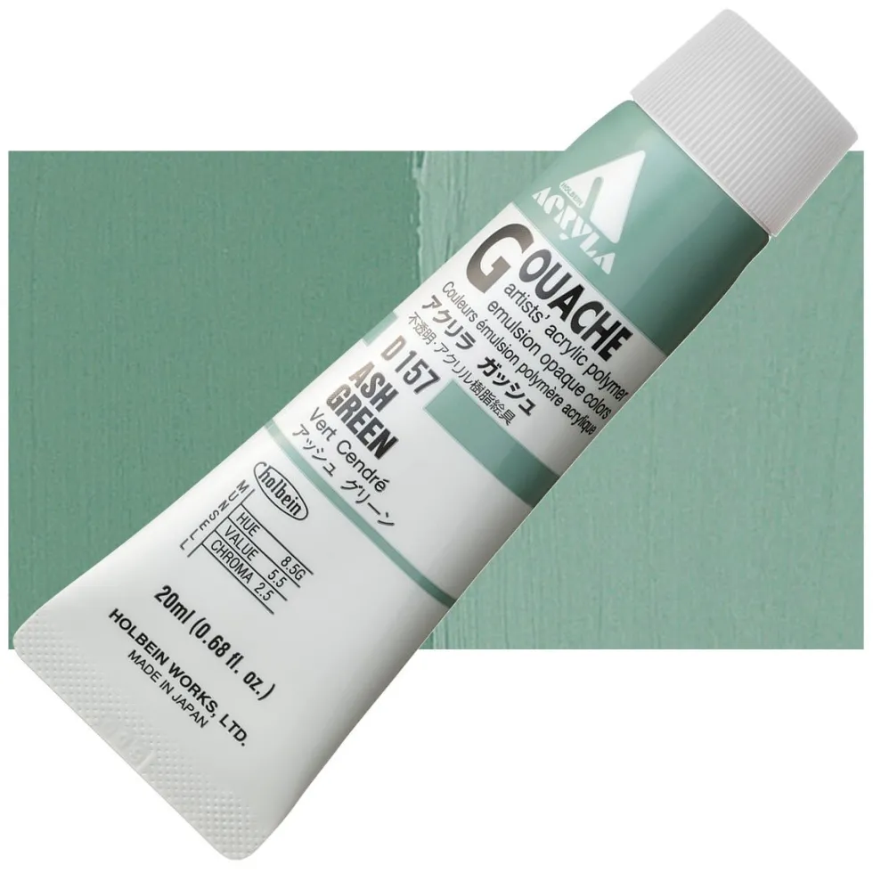 Farba gwasz Acryla Gouache - Holbein - Ash Green, 20 ml