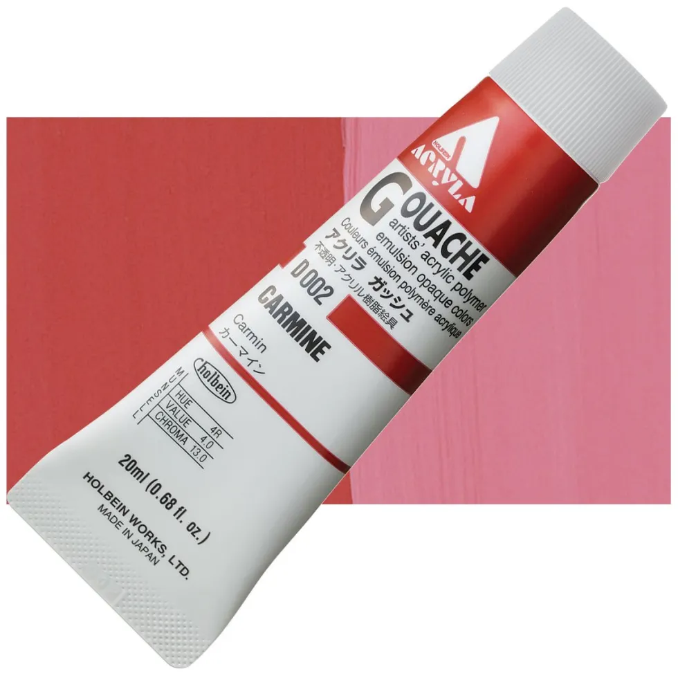 Farba gwasz Acryla Gouache - Holbein - Carmine, 20 ml