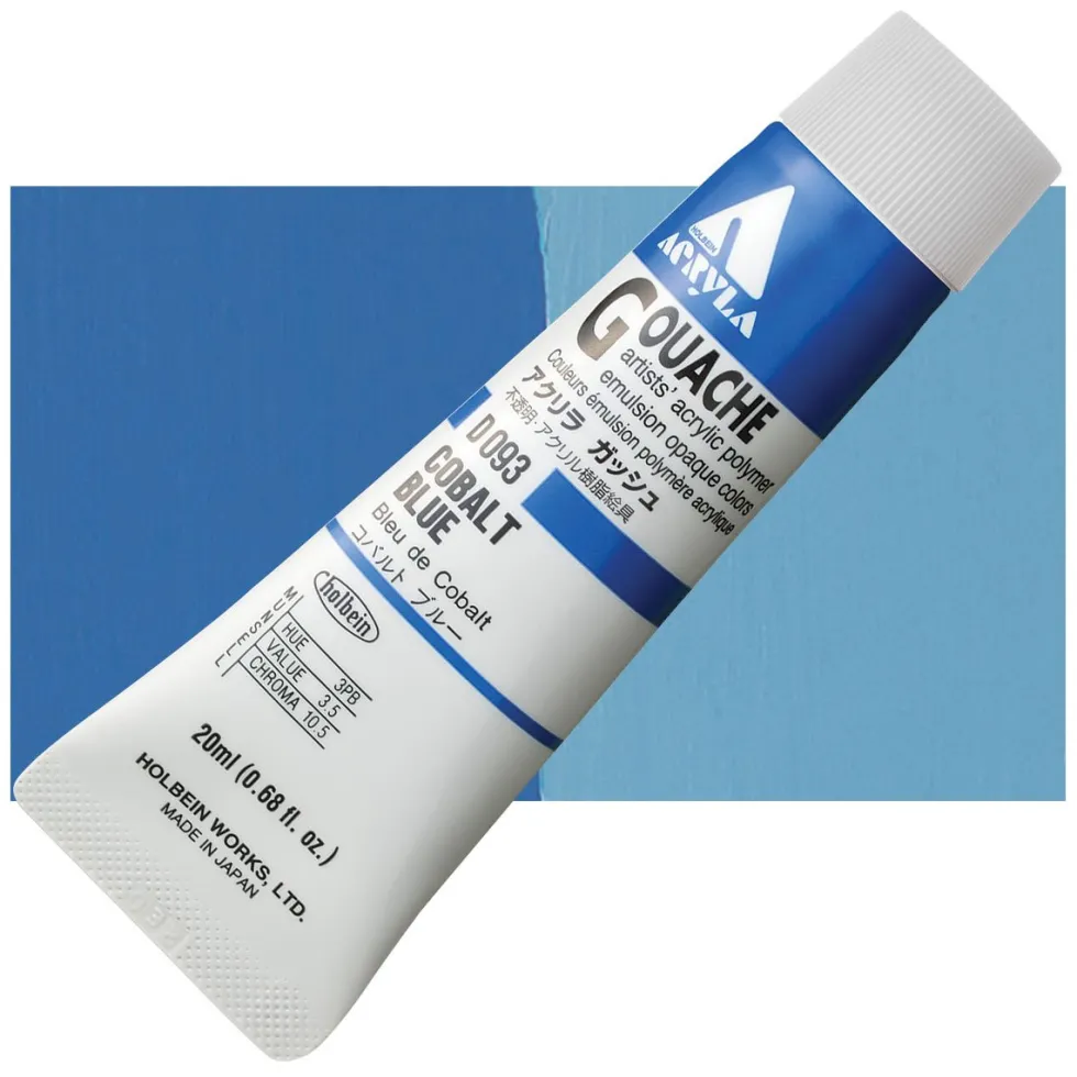 Farba gwasz Acryla Gouache - Holbein - Cobalt Blue, 20 ml