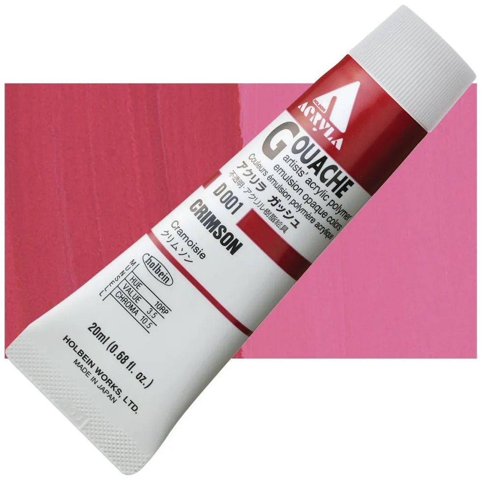 Farba gwasz Acryla Gouache - Holbein - Crimson, 20 ml