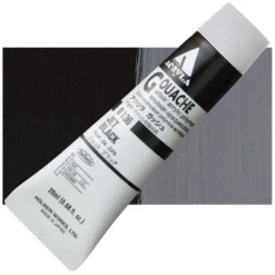 Farba gwasz Acryla Gouache - Holbein - Jet Black, 20 ml