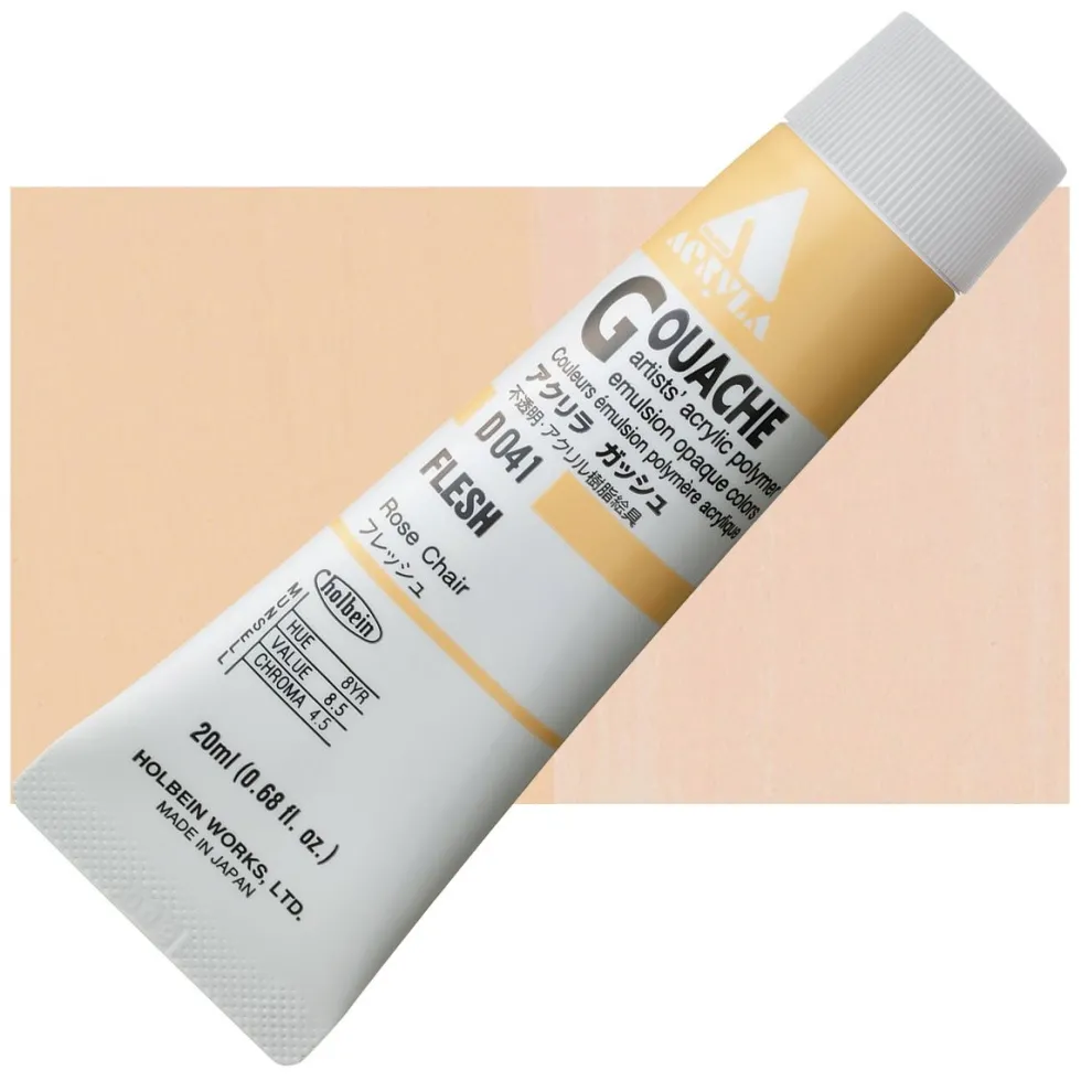 Farba gwasz Acryla Gouache - Holbein - Light Apricot/Flesh, 20 ml