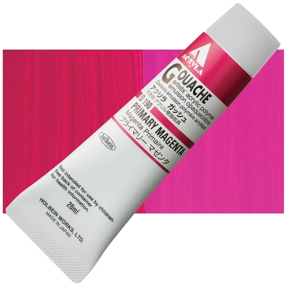 Farba gwasz Acryla Gouache - Holbein - Primary Magenta, 20 ml