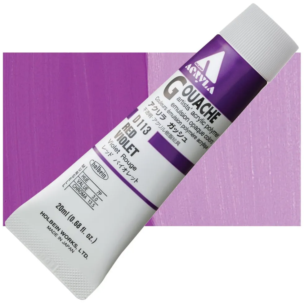 Farba gwasz Acryla Gouache - Holbein - Red Violet, 20 ml