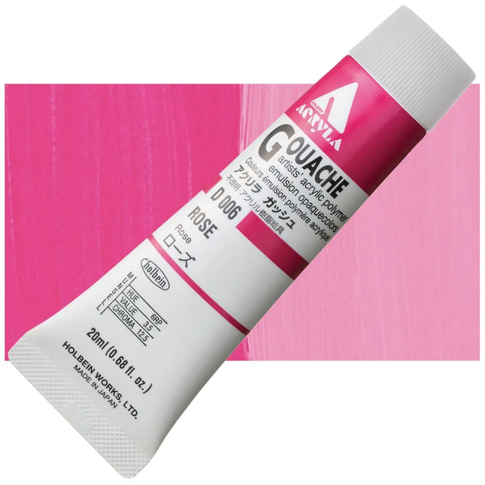 Farba gwasz Acryla Gouache - Holbein - Rose, 20 ml