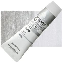 Farba gwasz Acryla Gouache - Holbein - Silver, 20 ml