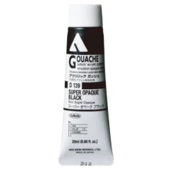 Farba gwasz Acryla Gouache - Holbein - Super Opaque Black, 20 ml