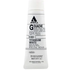 Farba gwasz Acryla Gouache - Holbein - Titanium White, 40 ml