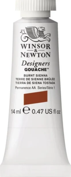 Farba gwasz Designers Gouache - Winsor & Newton - Burnt Sienna, 14 ml